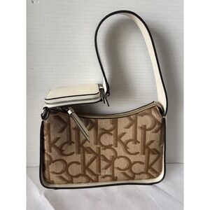Calvin Klein Designer handbag zip pouch on handle purse RARE!